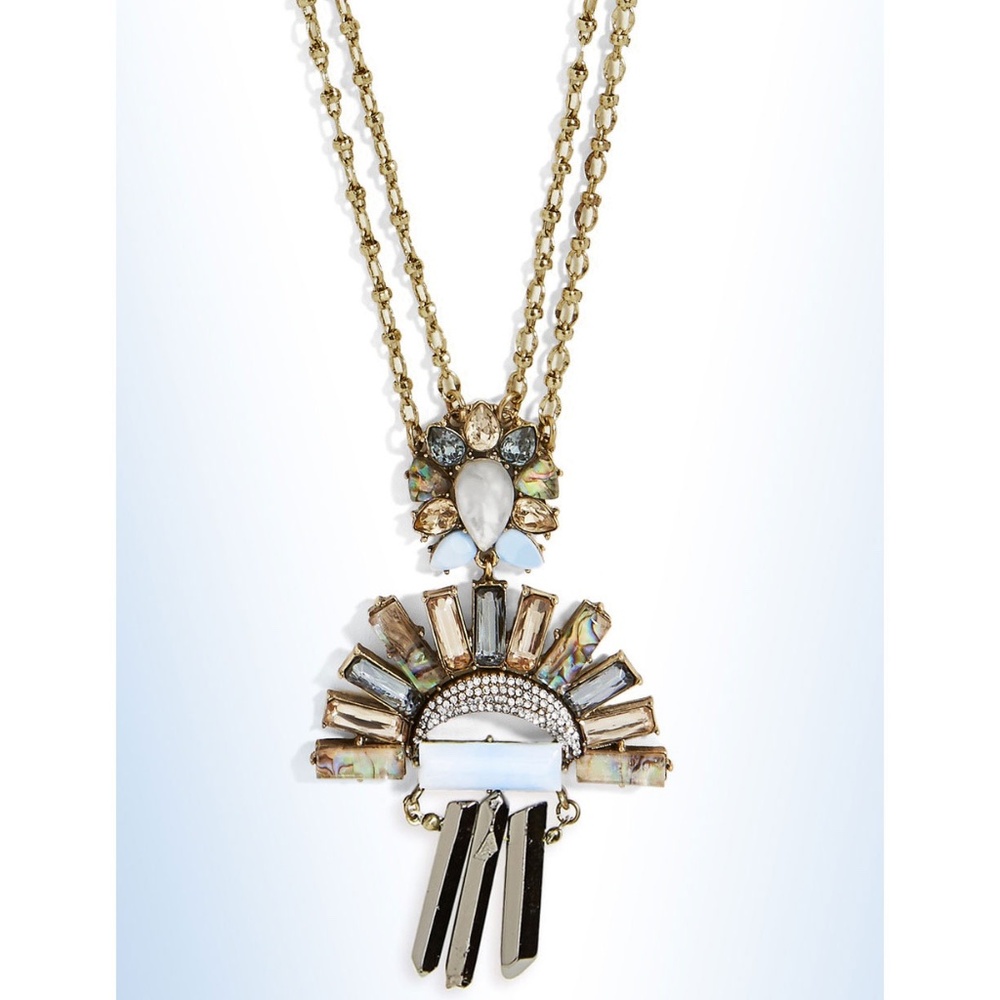 BAUBLEBAR Antiqued Gold-Tone TORRENCE Multi-Stone & Crystal Pendant Necklace